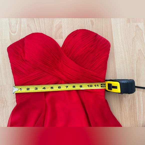 Elegant Red Strapless Evening Gown B'DAZZLE BY ALYCE size 0 - Picture 10 of 12